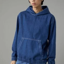 CLOSED Sweat Capuche - Denim Mid-blue