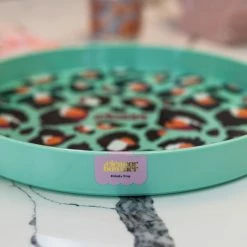 Eleanor Bowmer Mint Leopard Drinks Tray
