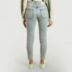 CLOSED Light Blue Skinny Pusher 7 8th Length Washed Out Jeans