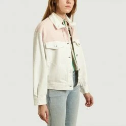 CLOSED White and Pink Denim Patchwork Jacket