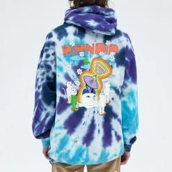 RIP N DIP Stellar Hoodie Purple Blue Spiral Dye