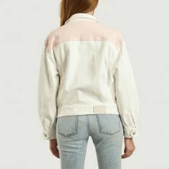 CLOSED White and Pink Denim Patchwork Jacket