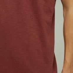 CLOSED T-shirt Jersey Col Rond - Coton Organique - Red Plum