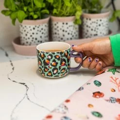 Eleanor Bowmer Mint Leopard Short Mug