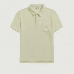 CLOSED Pale Yellow Towelling Cotton Polo With Pocket