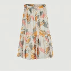 CLOSED Ecru Leaf Printed Long Skirt