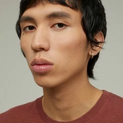 CLOSED T-shirt Jersey Col Rond - Coton Organique - Red Plum