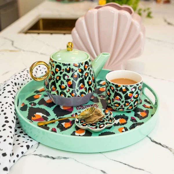 Eleanor Bowmer Mint Leopard Teapot