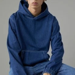 CLOSED Sweat Capuche - Denim Mid-blue