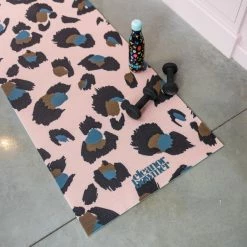 Eleanor Bowmer Pink Leopard Yoga Mat
