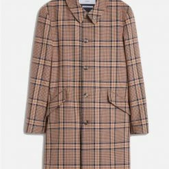 CLOSED Manteau Long À Carreaux Fox Brown