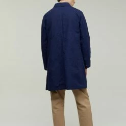 CLOSED Manteau Long Trench - Coton Ciré - Bleu Marine