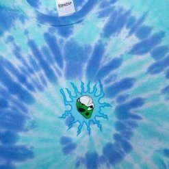 RIP N DIP Wizard T Shirt Blue Aqua Spiral Dye