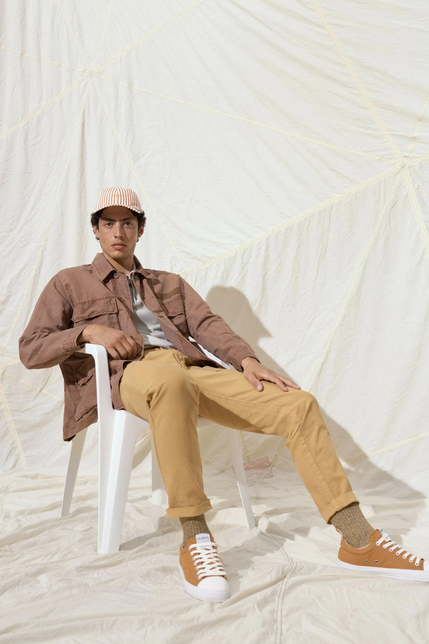 CLOSED Casquette Rayé Wild Safran