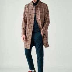 CLOSED Manteau Long À Carreaux Fox Brown