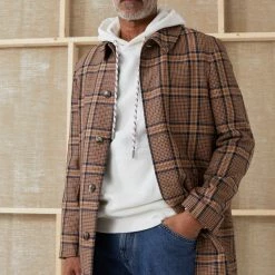 CLOSED Manteau Long À Carreaux Fox Brown