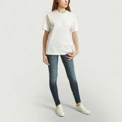 CLOSED White Cotton Embroidered T Shirt