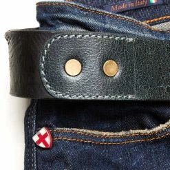 Blue de Genes Piceno Leather Belt - Black