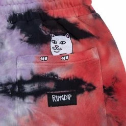RIP N DIP Rubber Logo Sweatshorts Sunburst Spiral Tie Dye