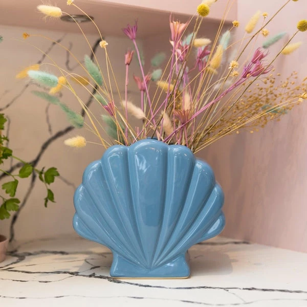 Eleanor Bowmer Blue Shell Vase