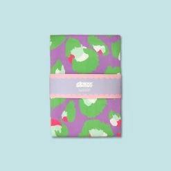 Eleanor Bowmer : Purple & Green Bright Leopard Print Tea Towel