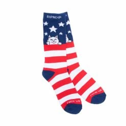 RIP N DIP Fuck Ya Merca High Socks - Red/White/Navy