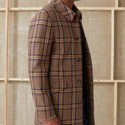 CLOSED Manteau Long À Carreaux Fox Brown