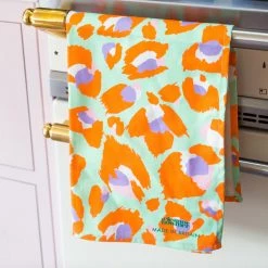 Eleanor Bowmer Turquoise Leopard Tea Towel