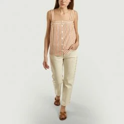 CLOSED Cream Jay 7 8th Length Embroidered Jeans