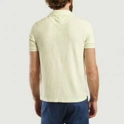 CLOSED Pale Yellow Towelling Cotton Polo With Pocket