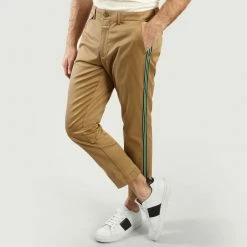 CLOSED Beige Atelier Cropped Trousers With Side Stripes