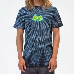 RIP N DIP Catman Tee Black Spiral Tie Dye