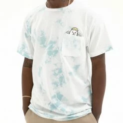 RIP N DIP Lord Angel Pocket T-Shirt - Light Blue Lightning Wash