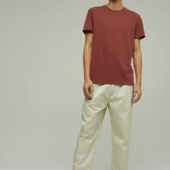 CLOSED T-shirt Jersey Col Rond - Coton Organique - Red Plum