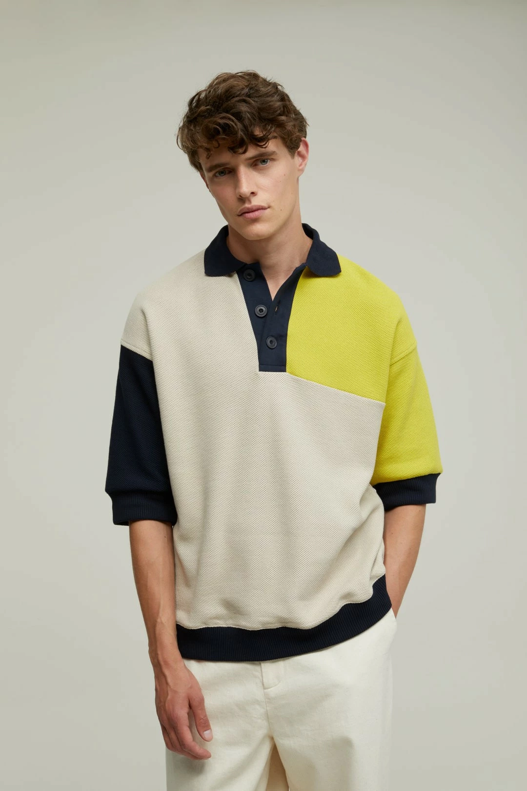 CLOSED Polo Oversize - Block - Stratus Grey & Jaune