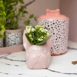 Eleanor Bowmer Pink Frank Dog Planter