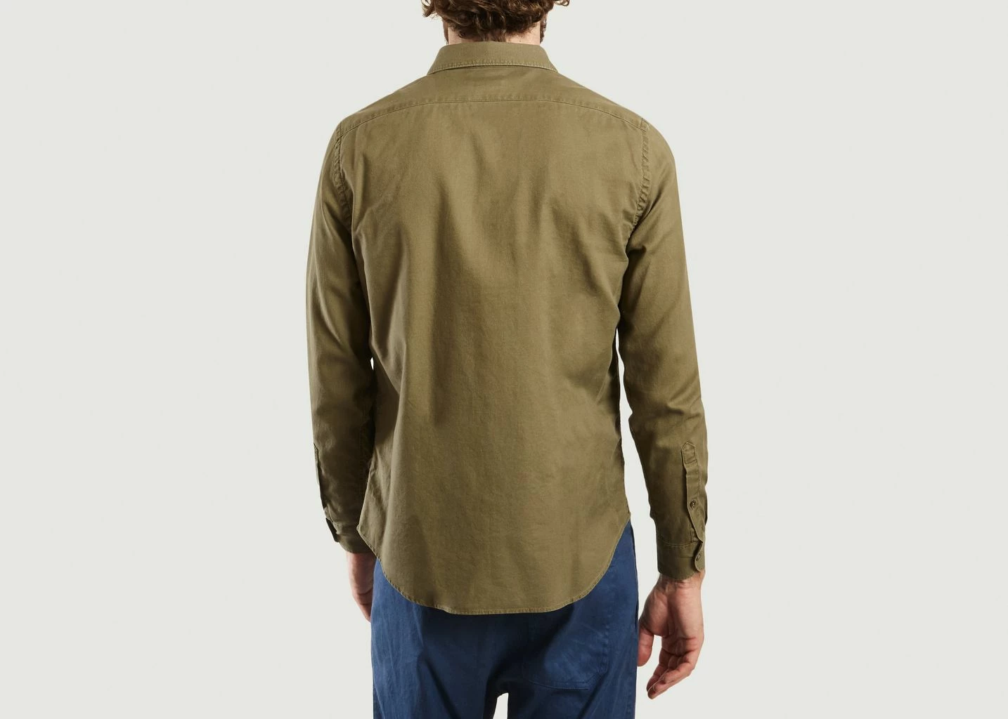 CLOSED Khaki Spread Collar Shirt Cotton Pique