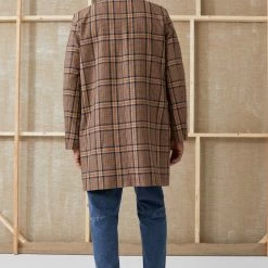 CLOSED Manteau Long À Carreaux Fox Brown