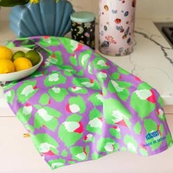 Eleanor Bowmer Purple Leopard Tea Towel