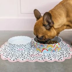Eleanor Bowmer Pet Bowl Set Of 2 Dalmatian & Rainbows